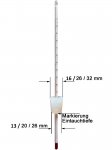 Destillier-Thermometer, 30 cm, mit kleinem Silikonstopfen Ø 13-16 mm
